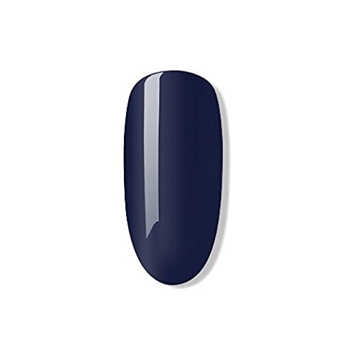 Dark blue nail polish swatch on white background.