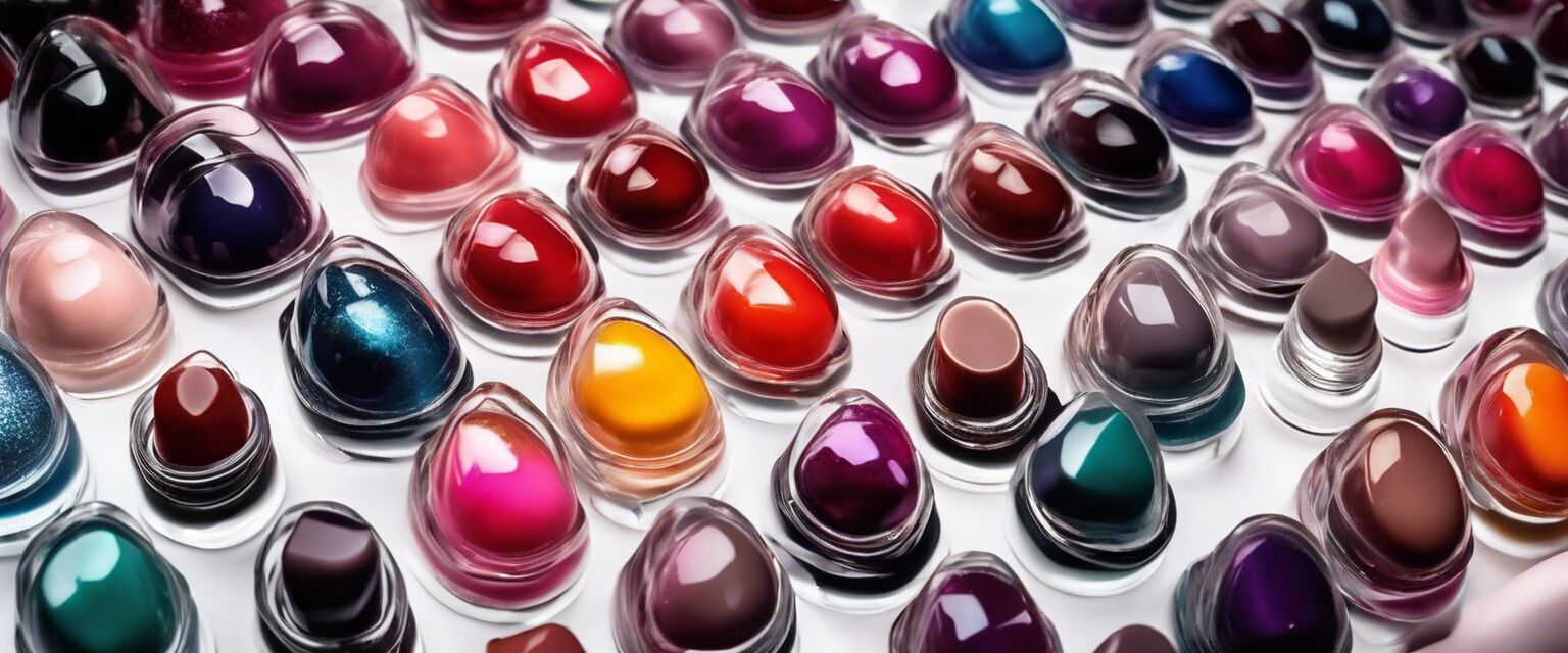 Variety of gel nail polish bottles