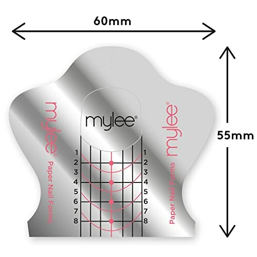 Mylee paper nail form with measurements of 60mm by 55mm
